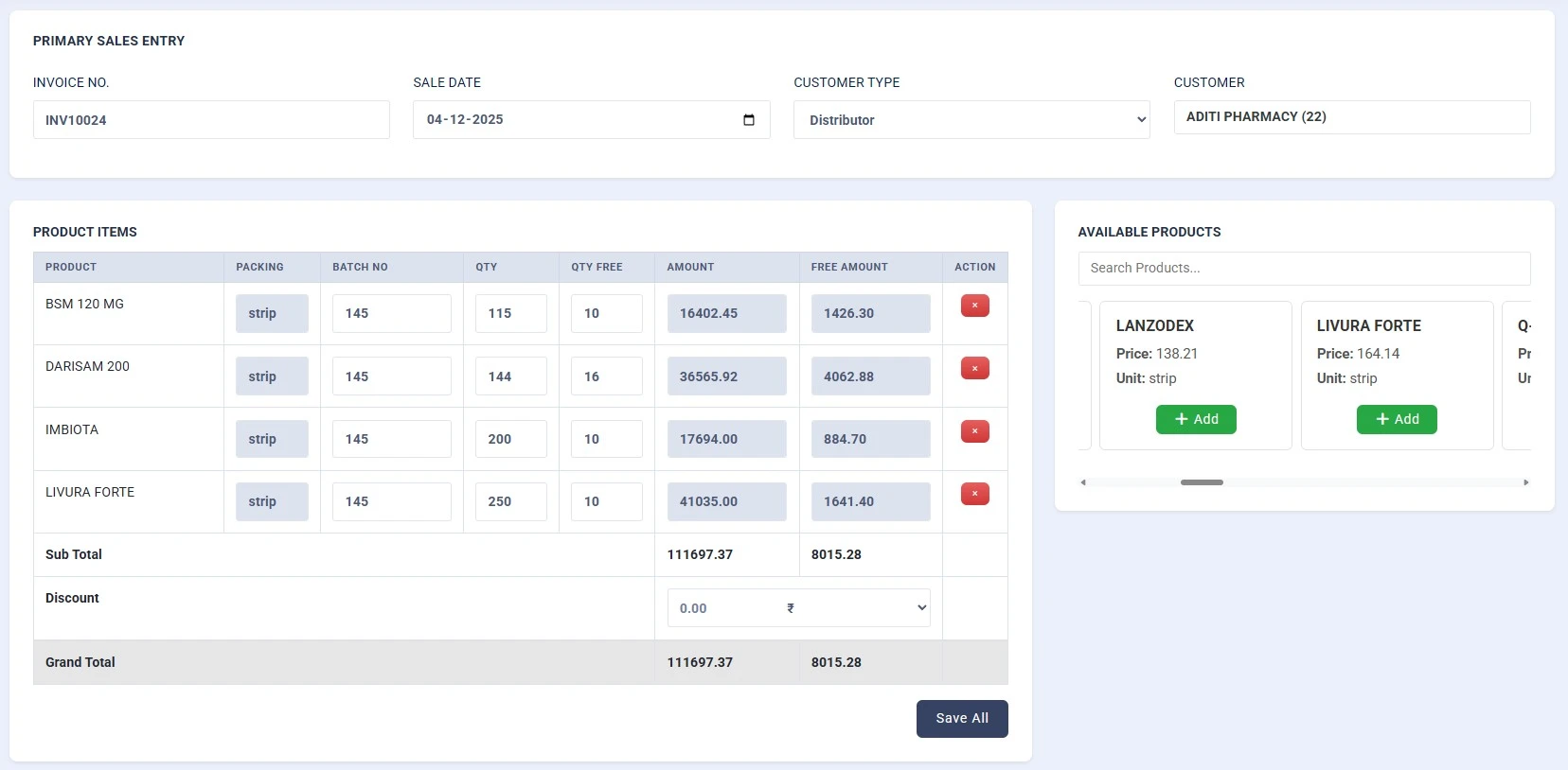 MRConnect MR Reporting App - Primary Sales Management Feature